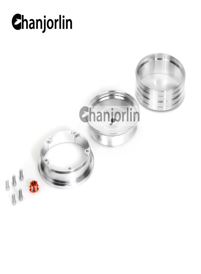 Chanjorlin 1.9 RC Beadlock Wheels Rims 12mm Hex Aluminum Alloy 1/10 Mud Crawler Tires Hubs for 1:10 Rock Crawler Car Axial SCX10 90046 Tamiya CC01 RR10 RC4WD Redcat Gen8 Traxxas TRX4 4PCS (Silvery) - Image 5